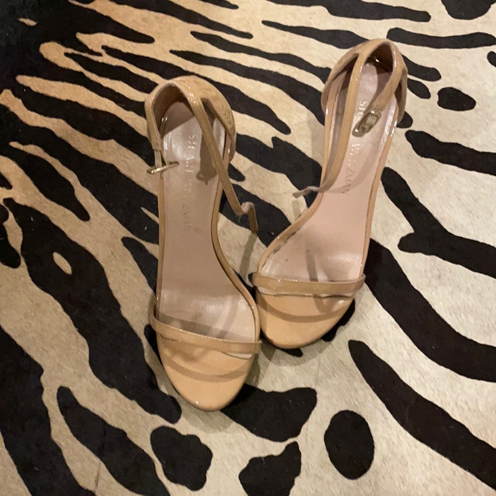 Stuart weitzman beige /nude patent nudist heel prepared